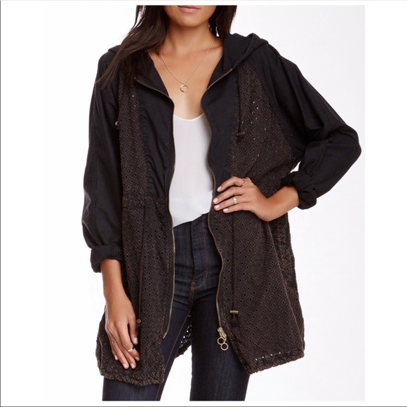 Free People Jackets & Blazers - FREE PEOPLE Washed Eyelet Anorak Jacket